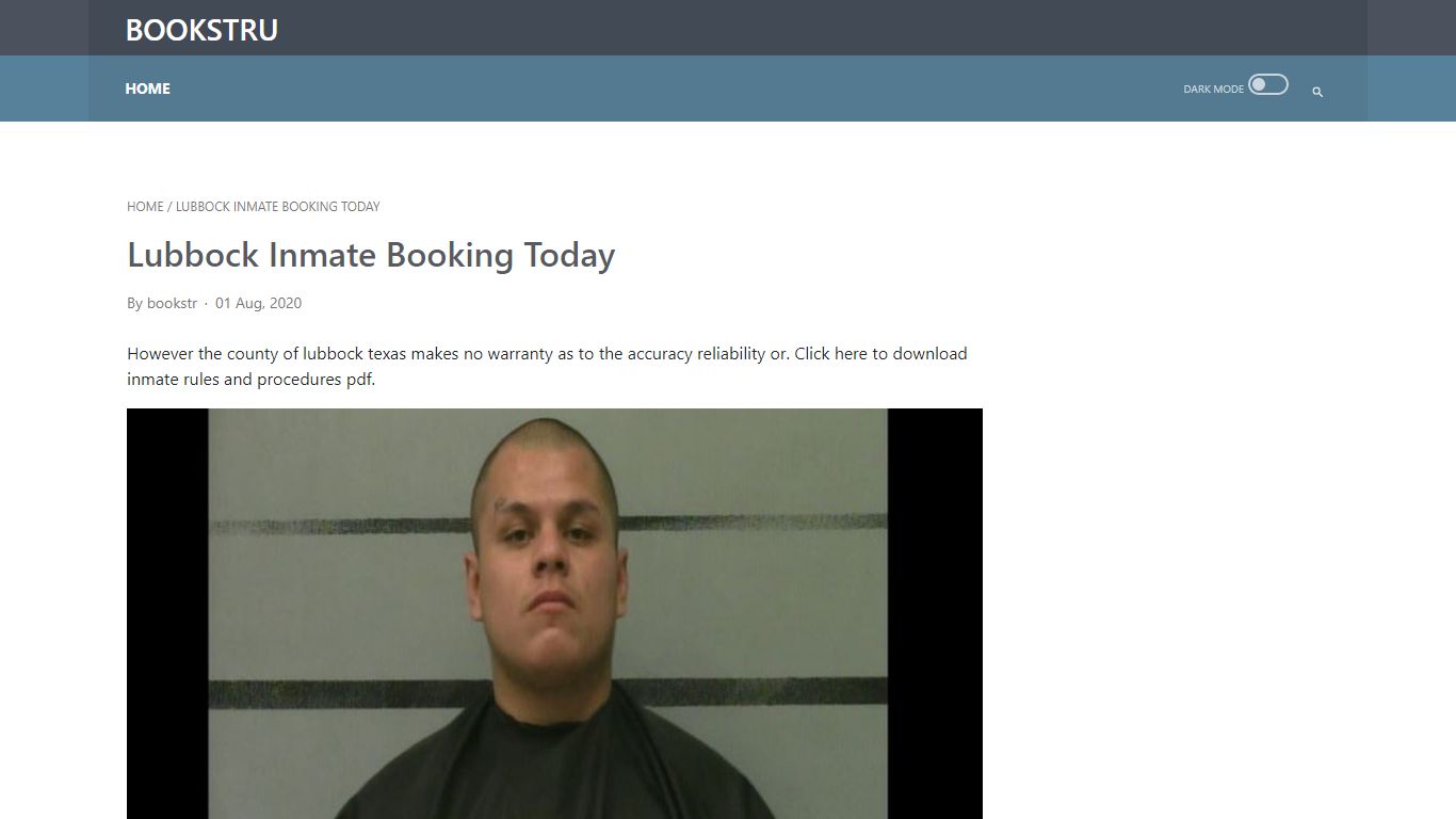 Lubbock Inmate Booking Today - BOOKSTRU